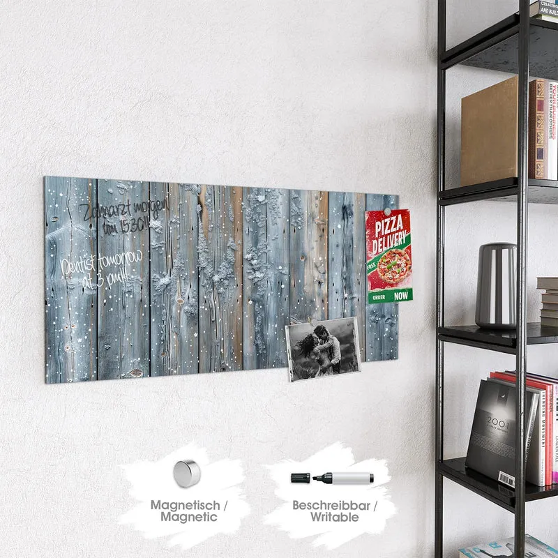 Magnettafel - Winterliche Holzlatten