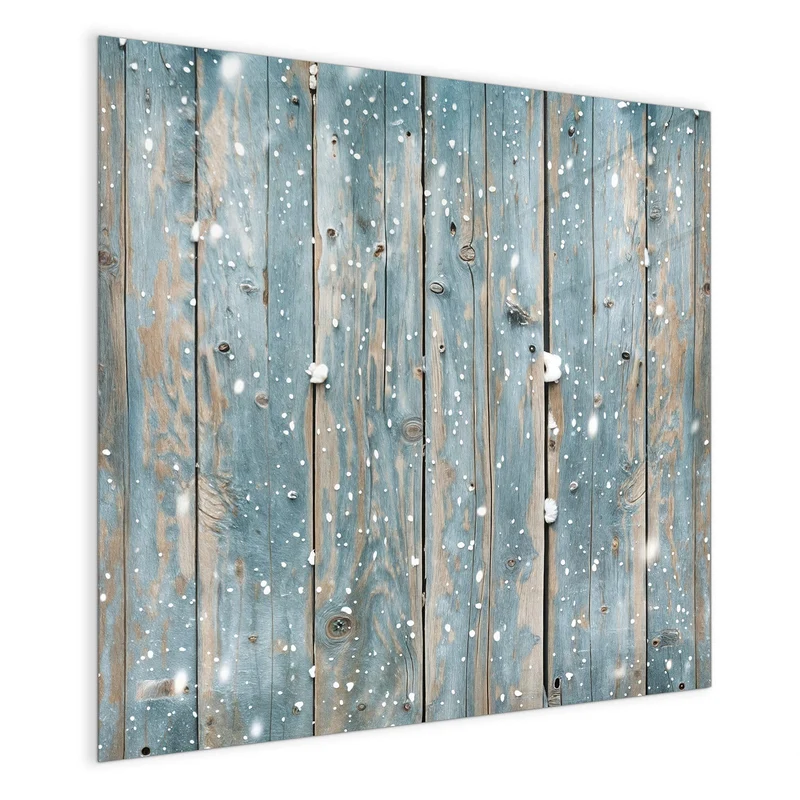 Magnettafel - Schneeflocken auf Holz