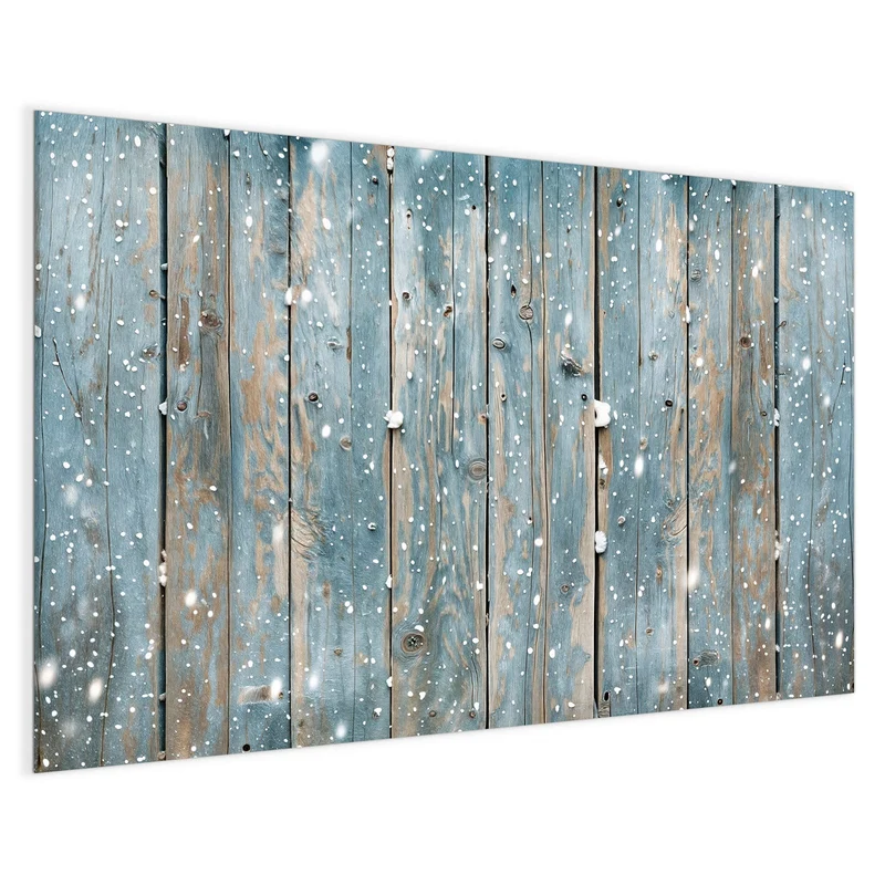 Magnettafel - Schneeflocken auf Holz