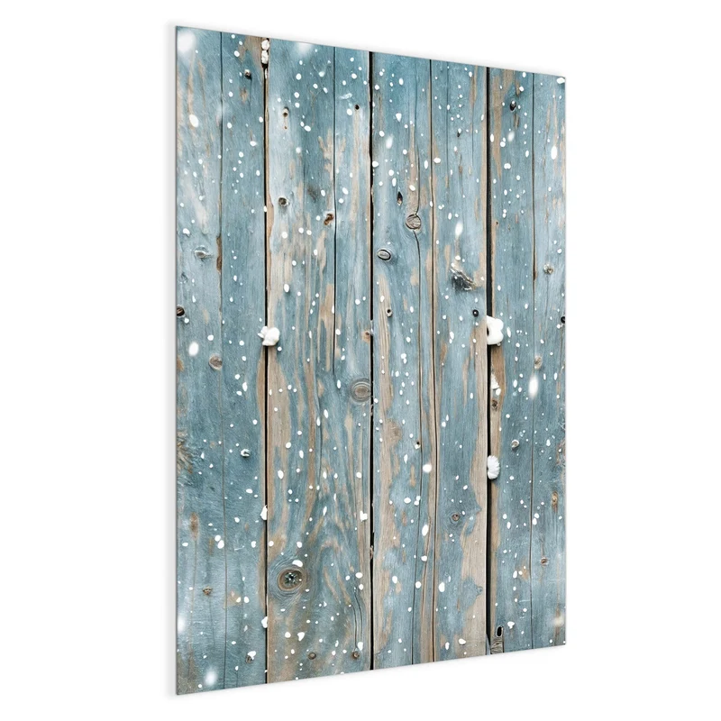 Magnettafel - Schneeflocken auf Holz