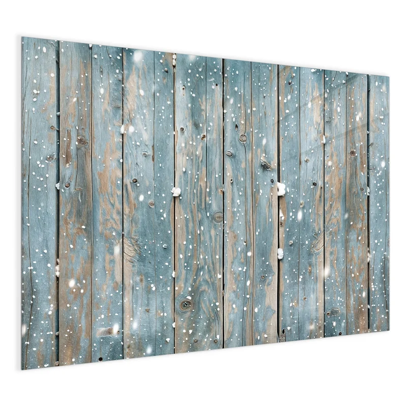 Magnettafel - Schneeflocken auf Holz