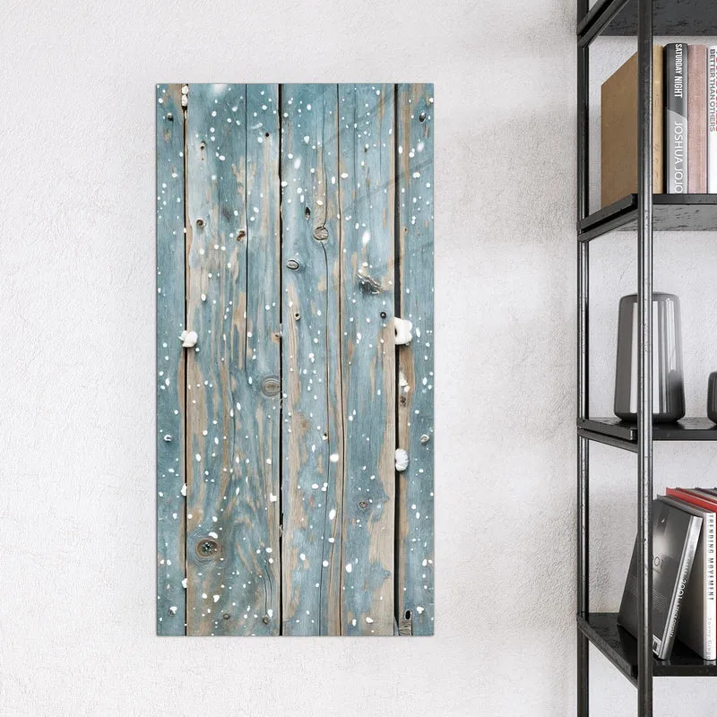 Magnettafel - Schneeflocken auf Holz