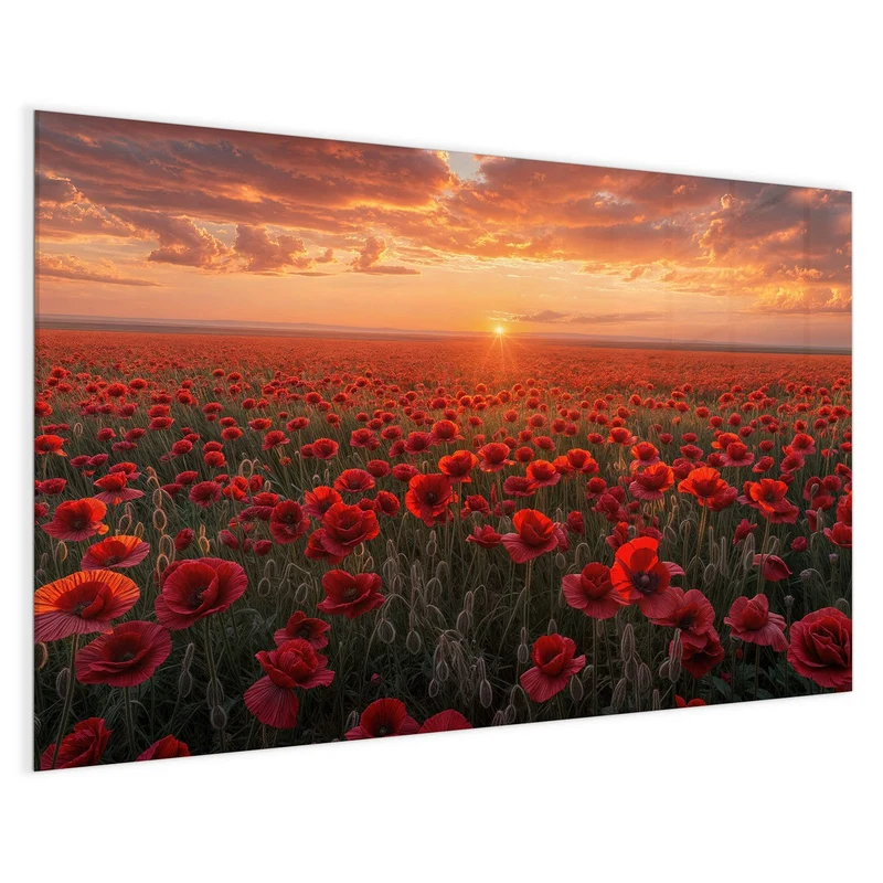 Magnettafel - Mohnfeld im Abendrot
