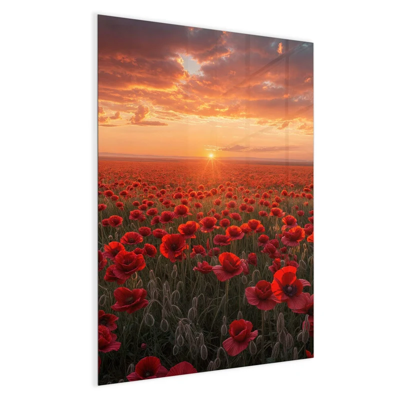 Magnettafel - Mohnfeld im Abendrot