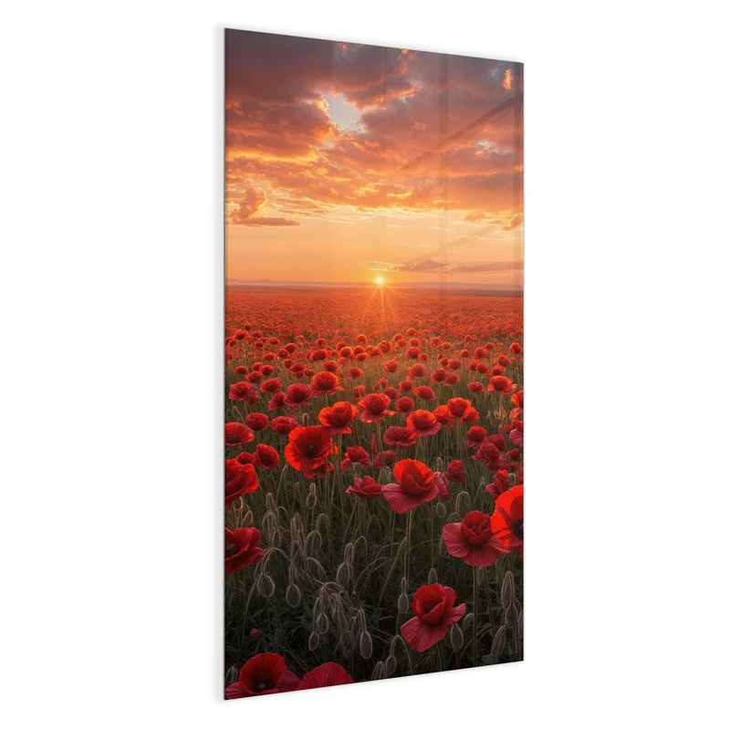 Magnettafel - Mohnfeld im Abendrot