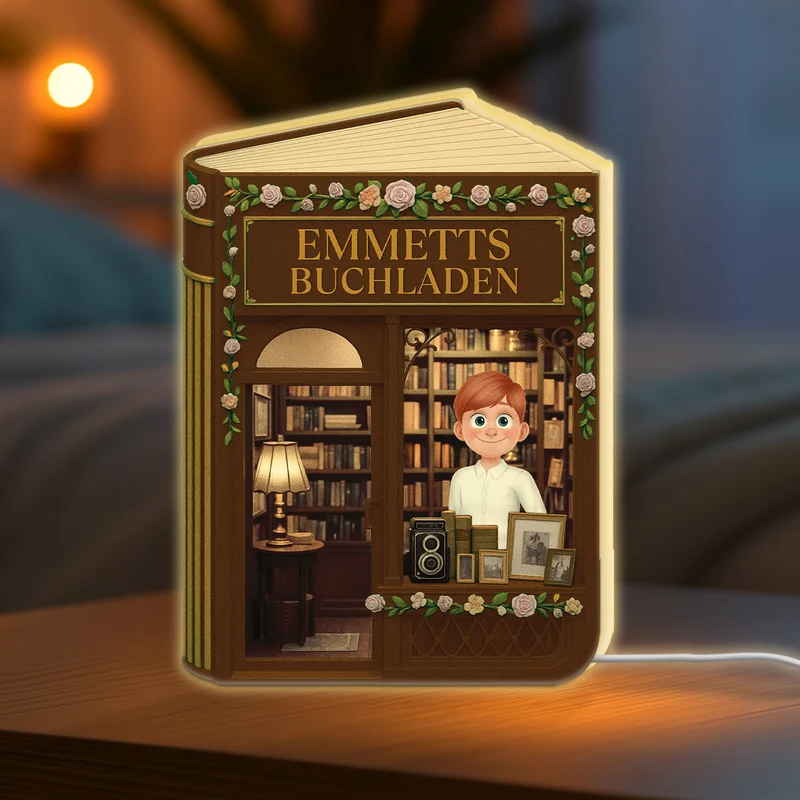 [3D-Optik] Buchladen - Personalisierte Geschenke Für Leseratten Frauen & Männer | Lightbox