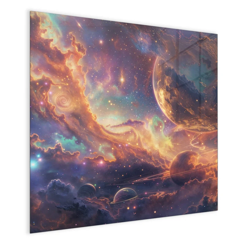 Magnettafel - Ringplaneten in Gold