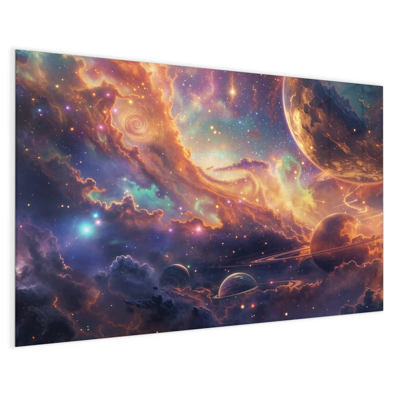 Magnettafel - Ringplaneten in Gold