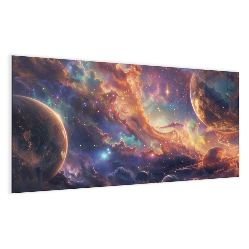 Magnettafel - Ringplaneten in Gold
