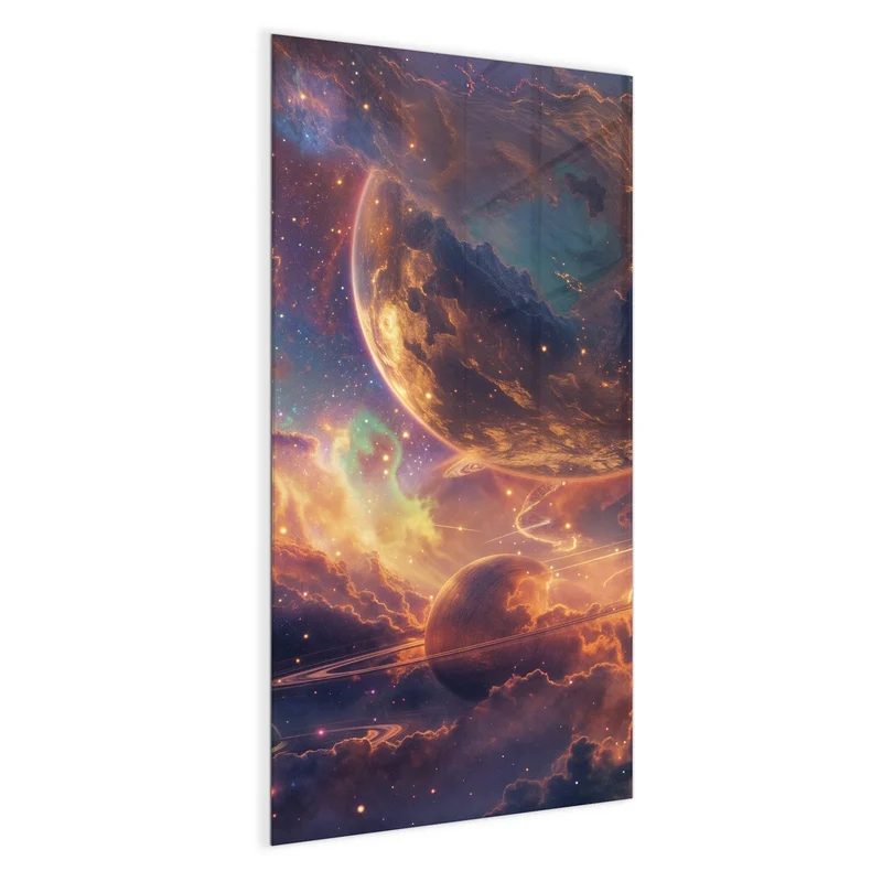 Magnettafel - Ringplaneten in Gold