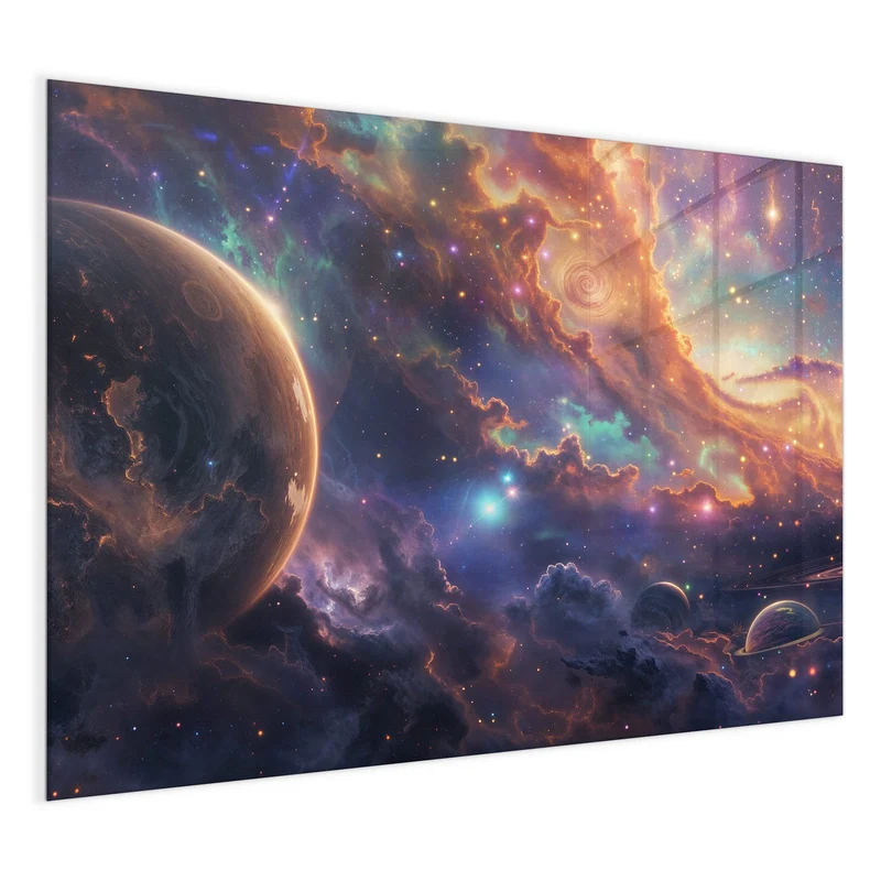 Magnettafel - Ringplaneten in Gold