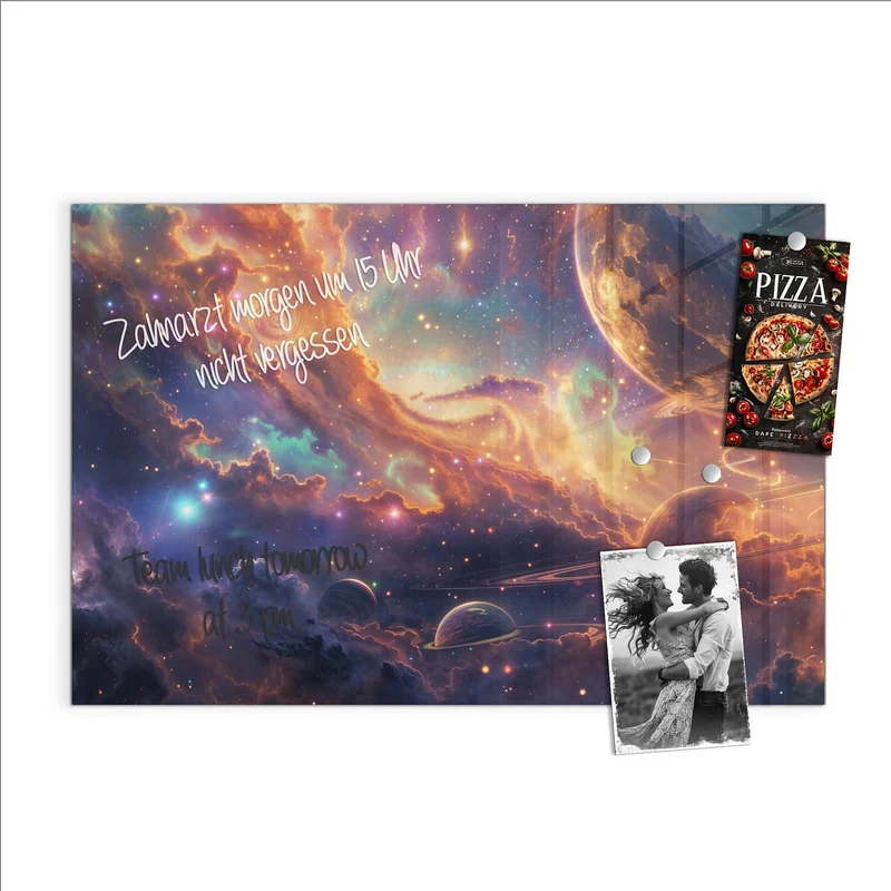 Magnettafel - Ringplaneten in Gold