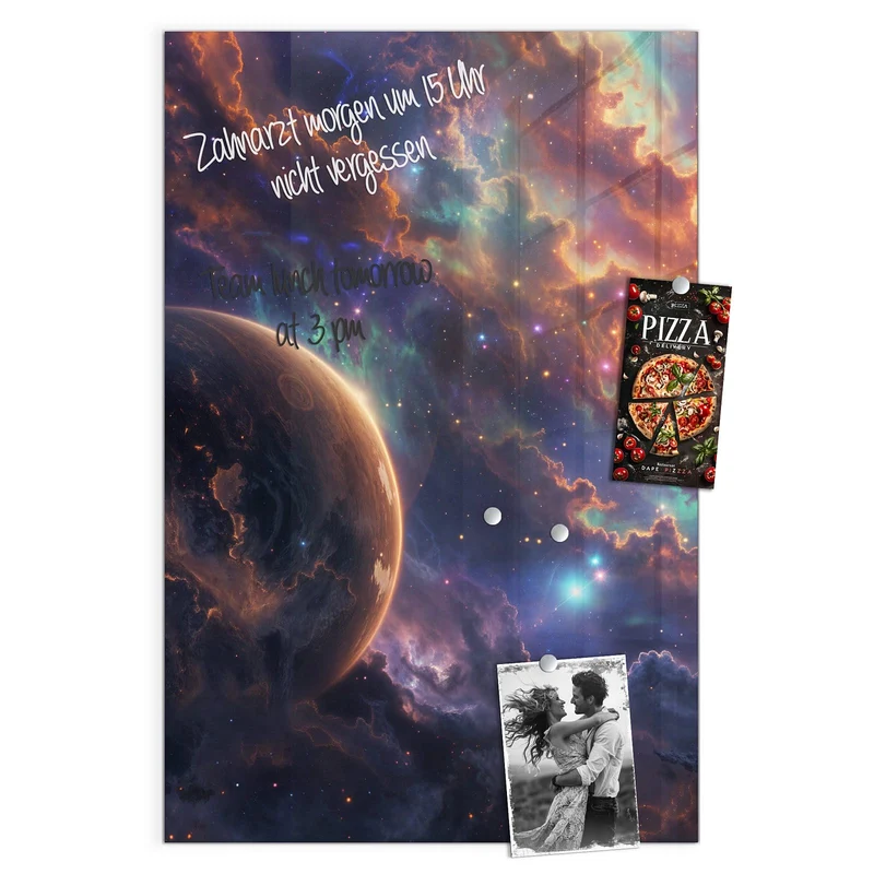 Magnettafel - Ringplaneten in Gold