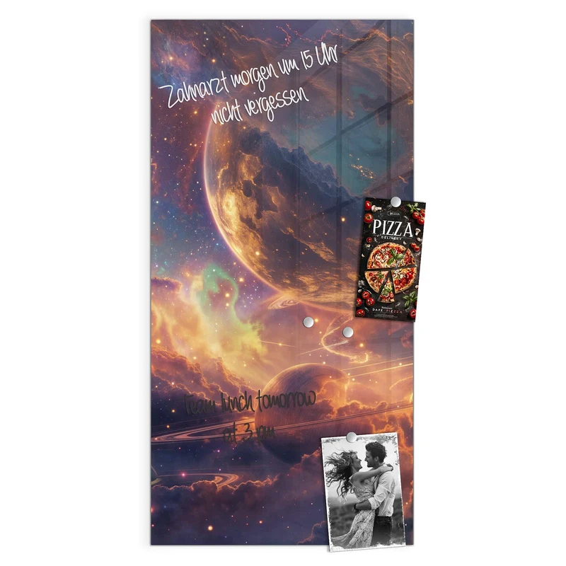 Magnettafel - Ringplaneten in Gold