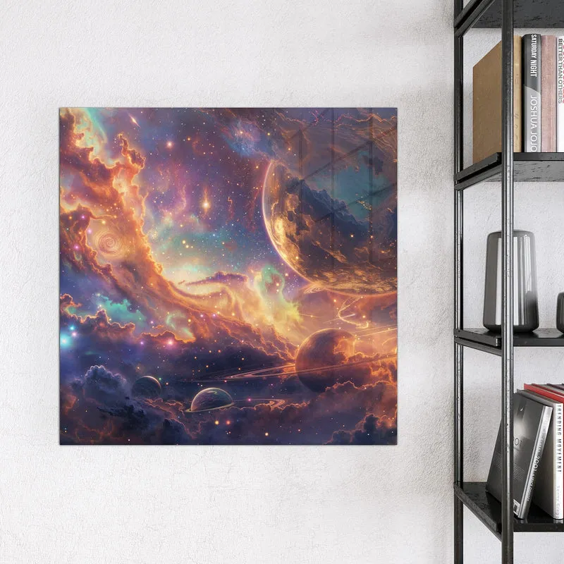 Magnettafel - Ringplaneten in Gold