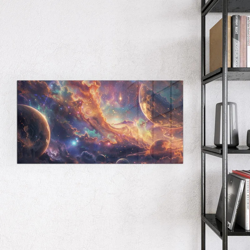 Magnettafel - Ringplaneten in Gold