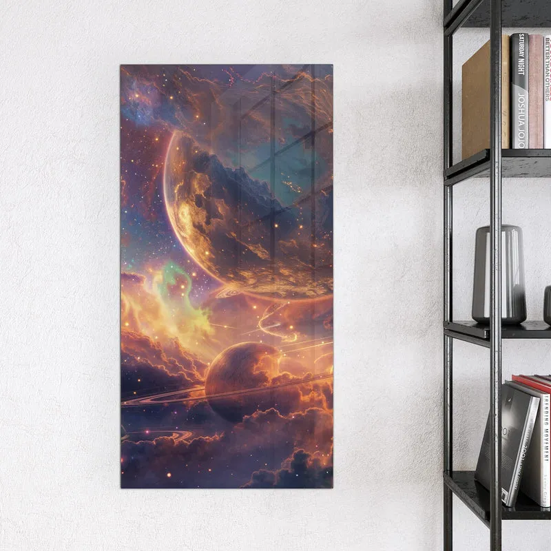 Magnettafel - Ringplaneten in Gold