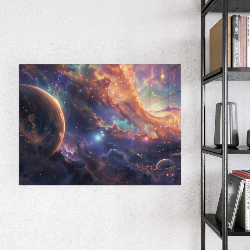 Magnettafel - Ringplaneten in Gold