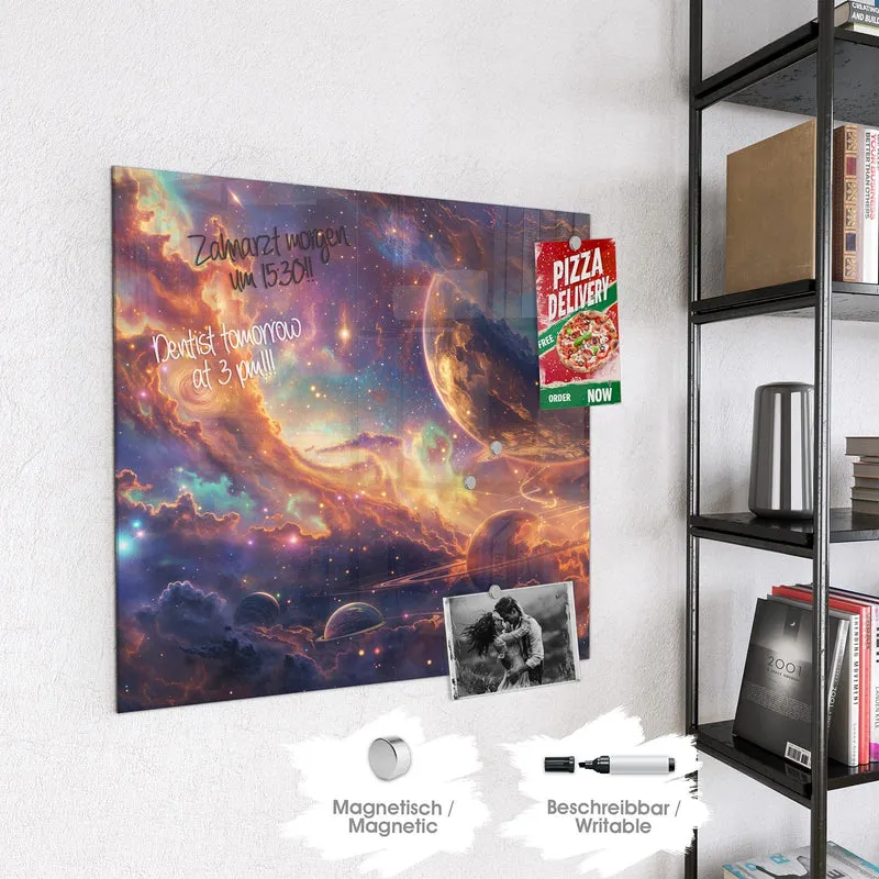 Magnettafel - Ringplaneten in Gold