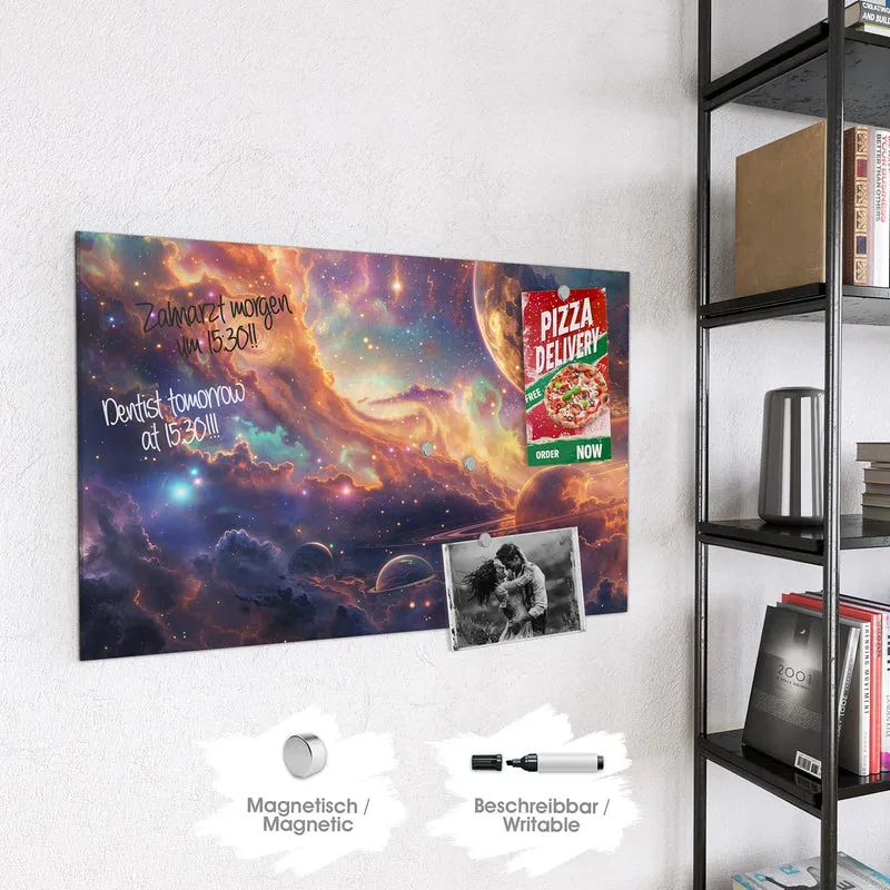 Magnettafel - Ringplaneten in Gold