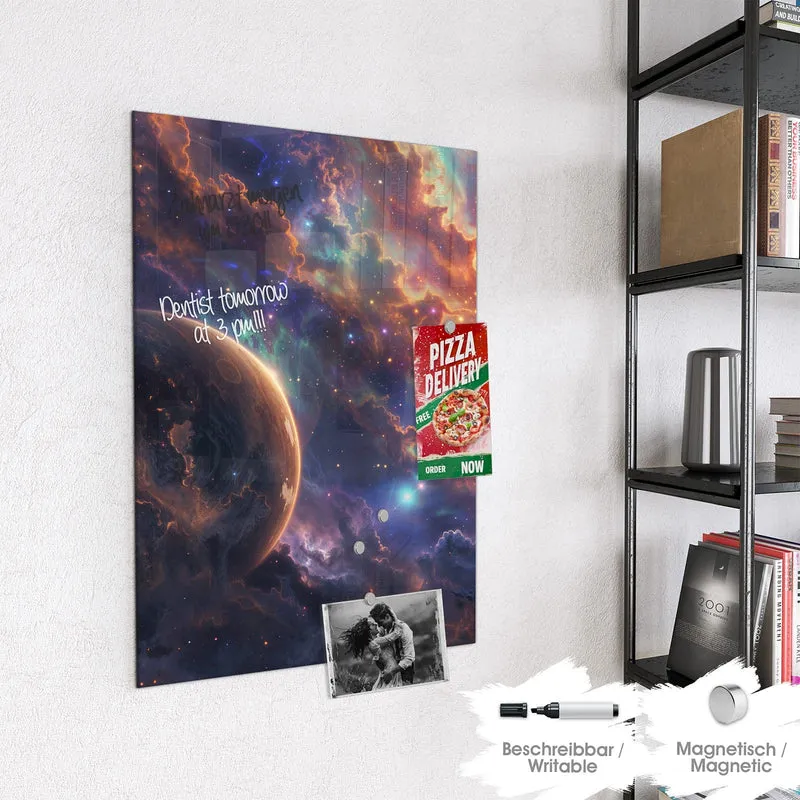 Magnettafel - Ringplaneten in Gold