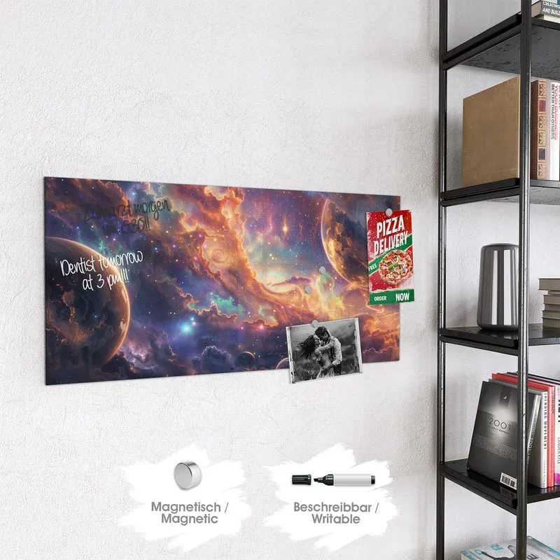 Magnettafel - Ringplaneten in Gold