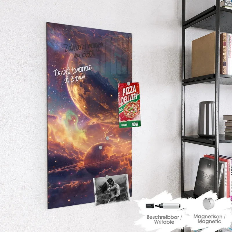 Magnettafel - Ringplaneten in Gold