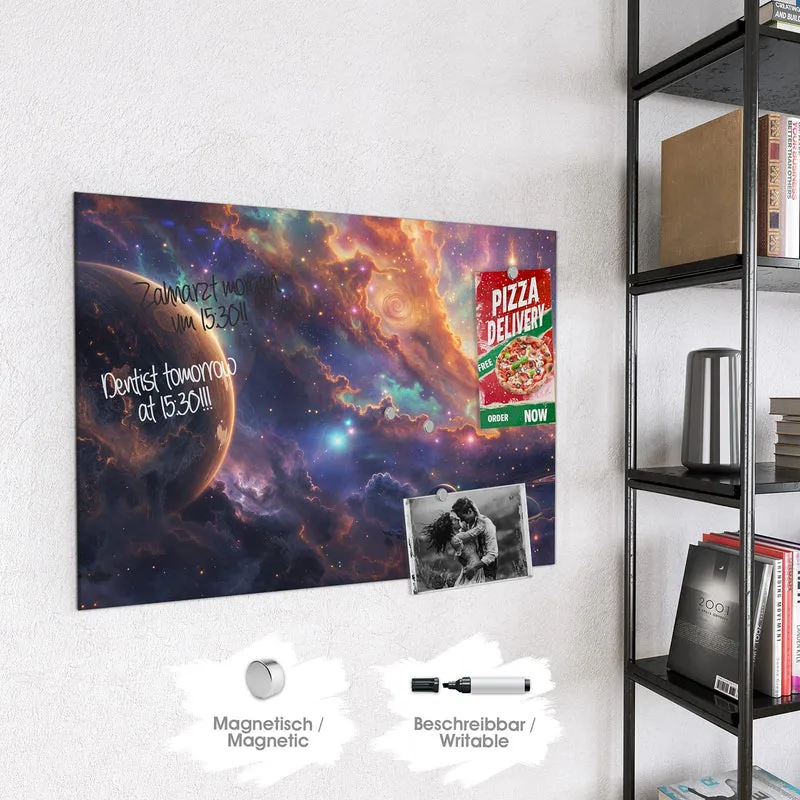 Magnettafel - Ringplaneten in Gold