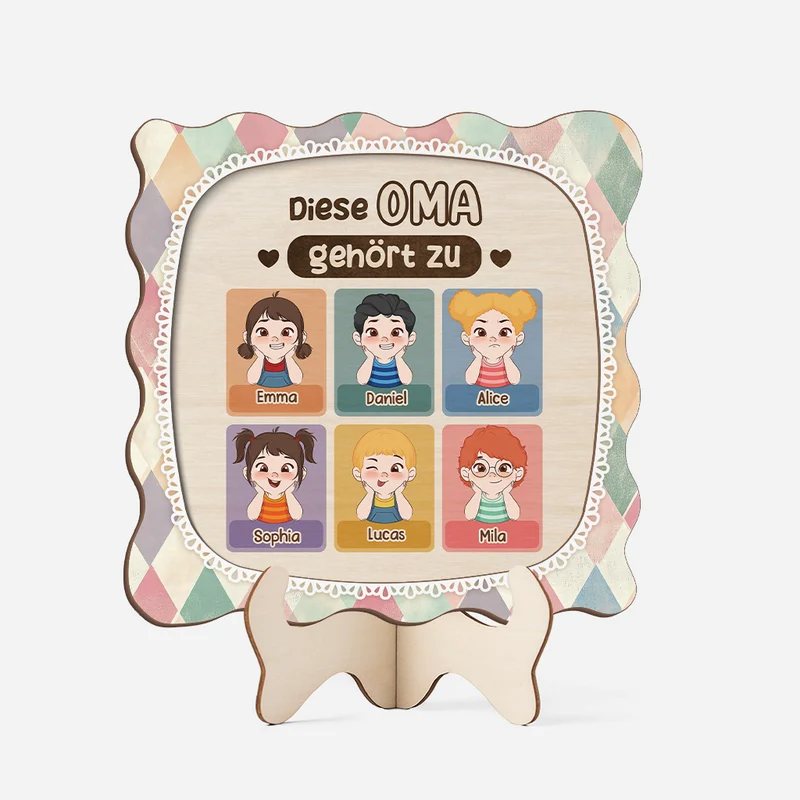 Diese Oma Gehört Zu - Personalisiertes Geschenk | Holzaufsteller Oma/Opa