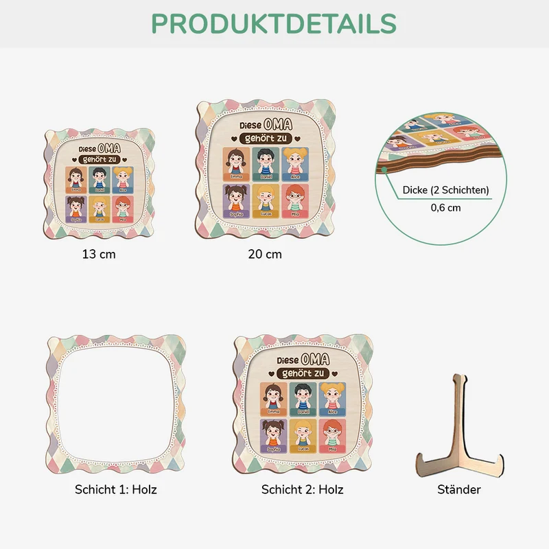 Diese Oma Gehört Zu - Personalisiertes Geschenk | Holzaufsteller Oma/Opa