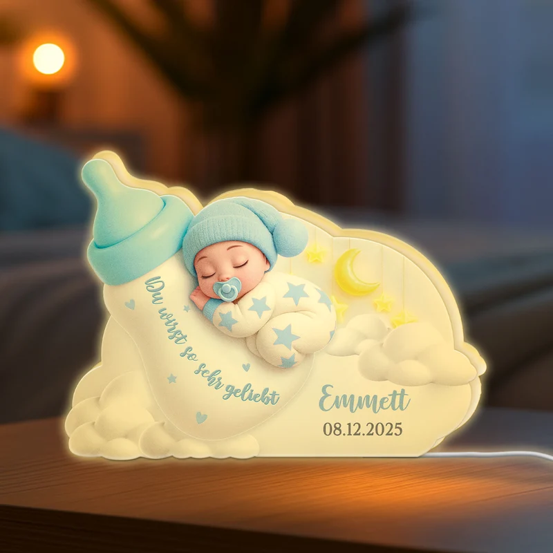 [3D-Optik] Du Bist So Sehr Geliebt - Personalisierte Lightbox Mama/Baby