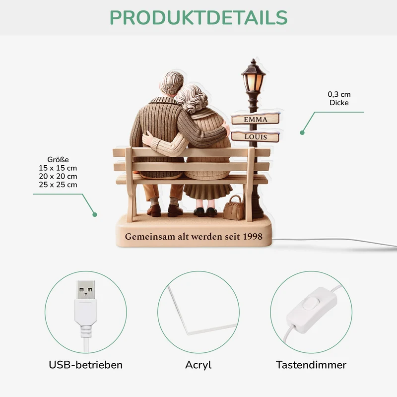 Gemeinsam Alt Werden Seit - Personalisierte Paar Geschenke | Lightbox