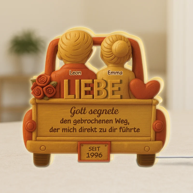 Gott Segnete Den Steinigen Weg Der Mich Direkt Zu Dir Führte - Personalisierte Paar Geschenke | Lightbox