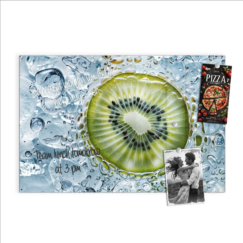 Magnettafel - Kiwi in Wasserblasen