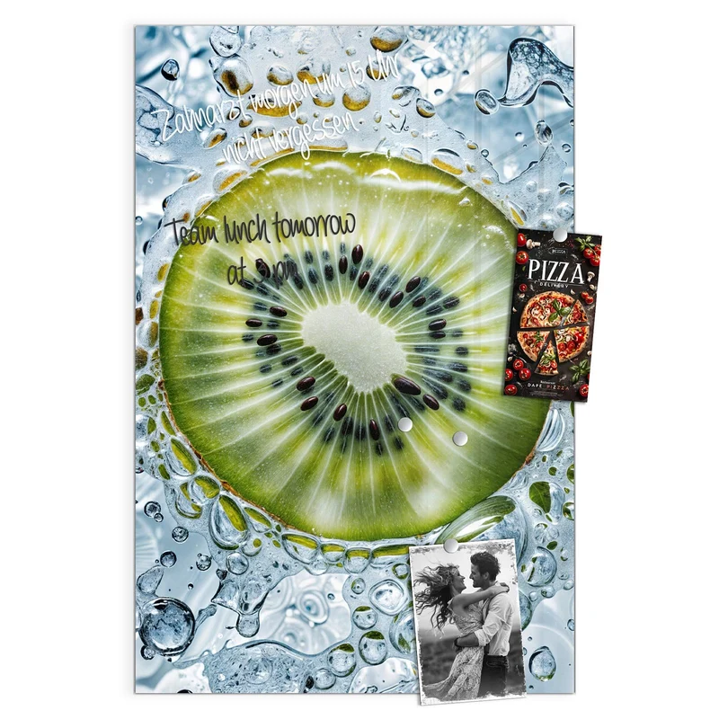 Magnettafel - Kiwi in Wasserblasen
