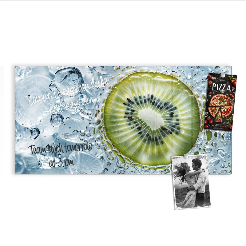Magnettafel - Kiwi in Wasserblasen