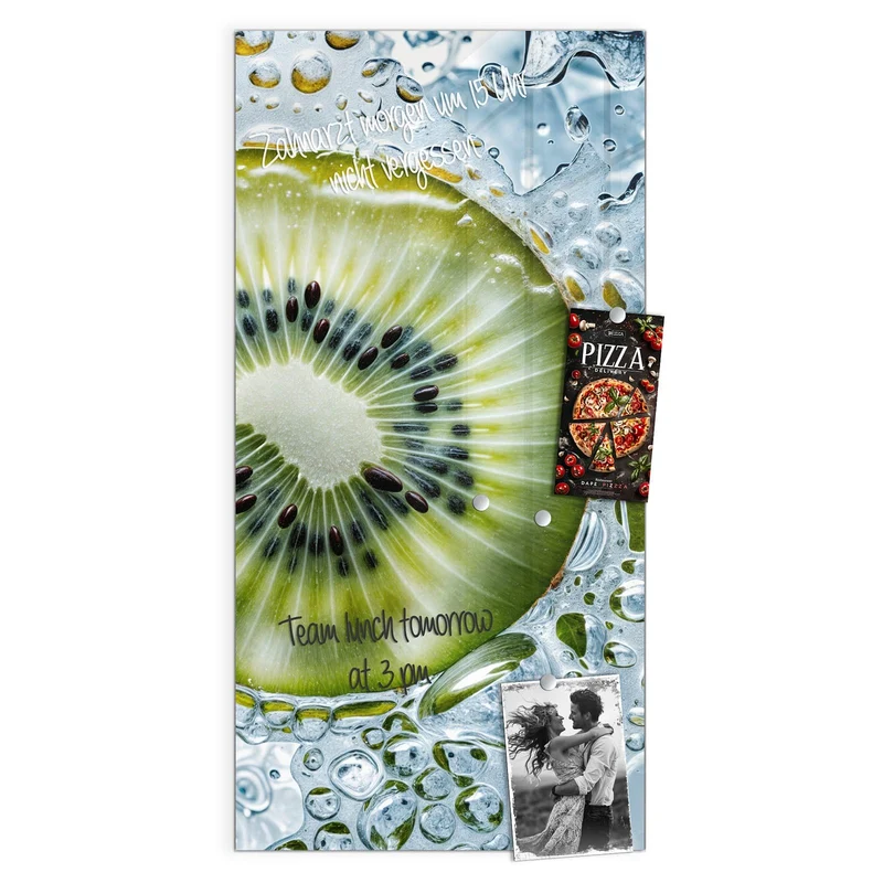 Magnettafel - Kiwi in Wasserblasen
