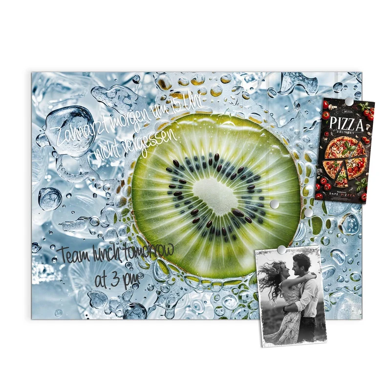 Magnettafel - Kiwi in Wasserblasen