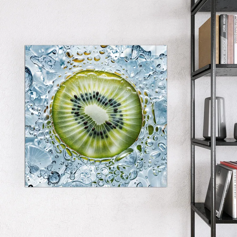 Magnettafel - Kiwi in Wasserblasen