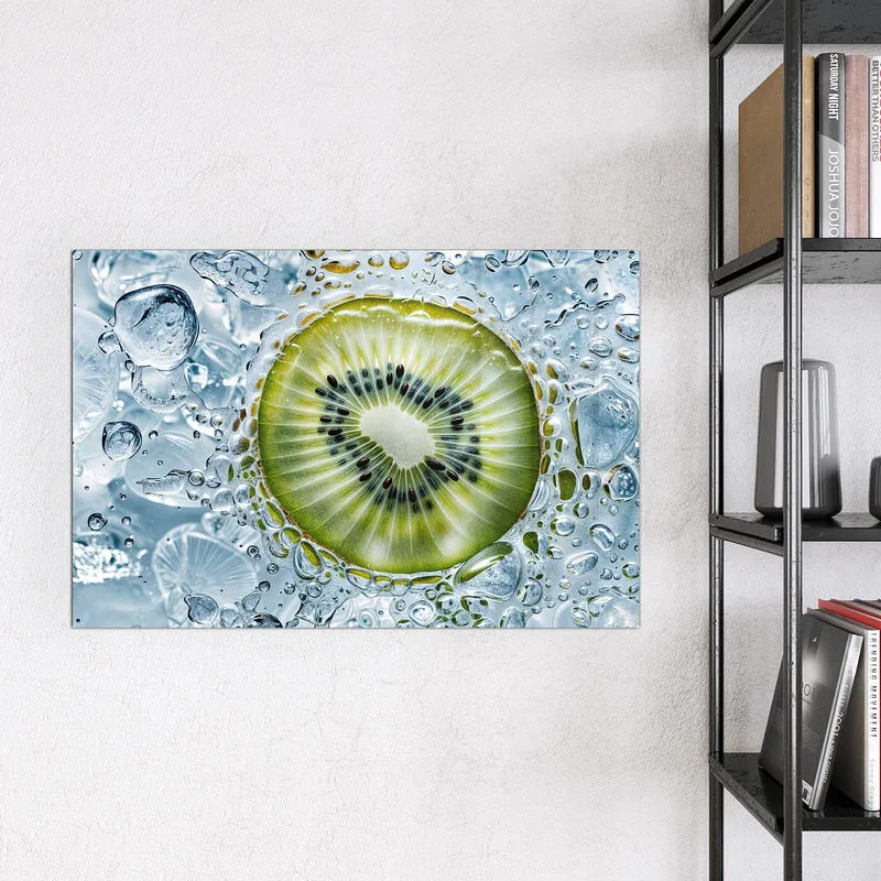 Magnettafel - Kiwi in Wasserblasen