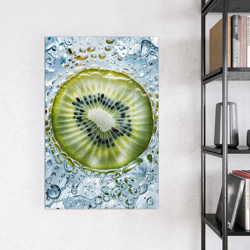 Magnettafel - Kiwi in Wasserblasen