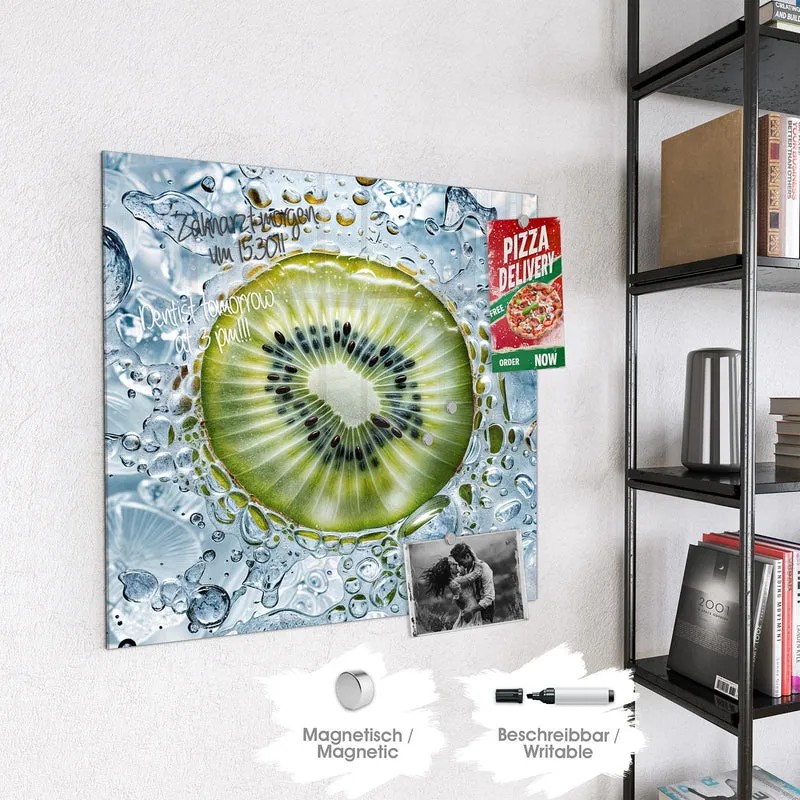 Magnettafel - Kiwi in Wasserblasen