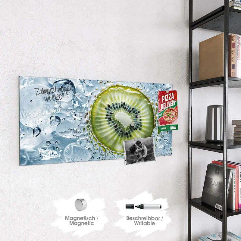 Magnettafel - Kiwi in Wasserblasen