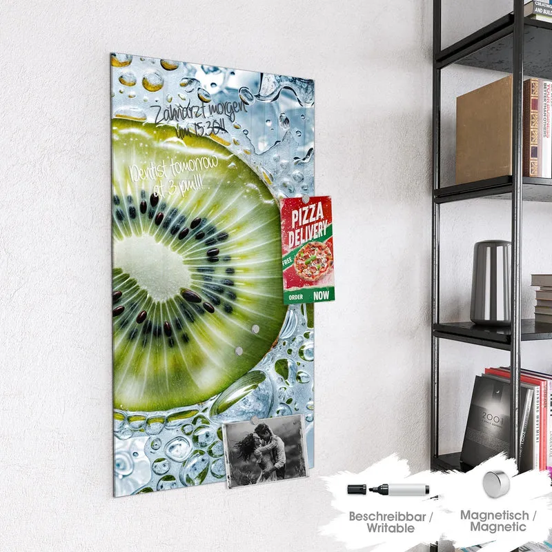 Magnettafel - Kiwi in Wasserblasen