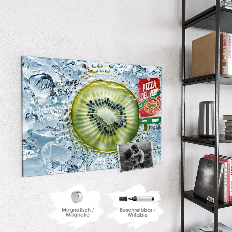 Magnettafel - Kiwi in Wasserblasen