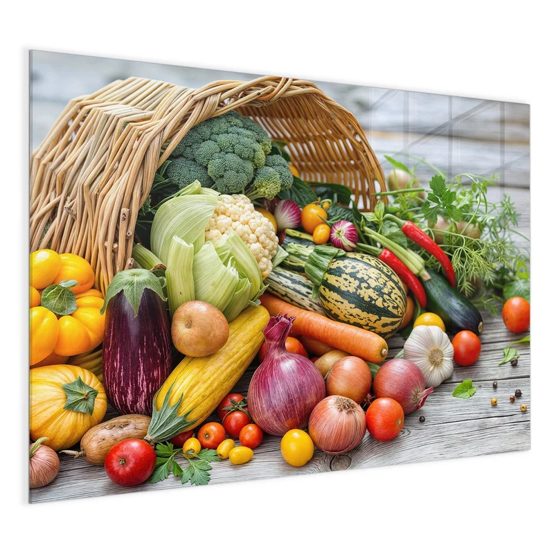 Magnettafel - Umgekippter Gemüsekorb