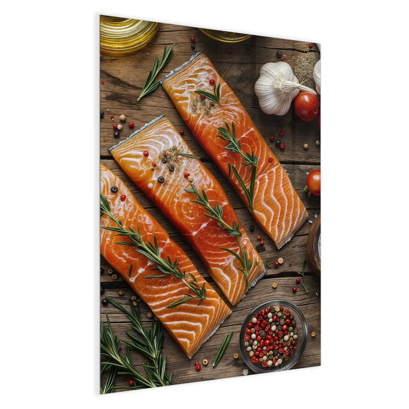 Magnettafel - Lachsfilets