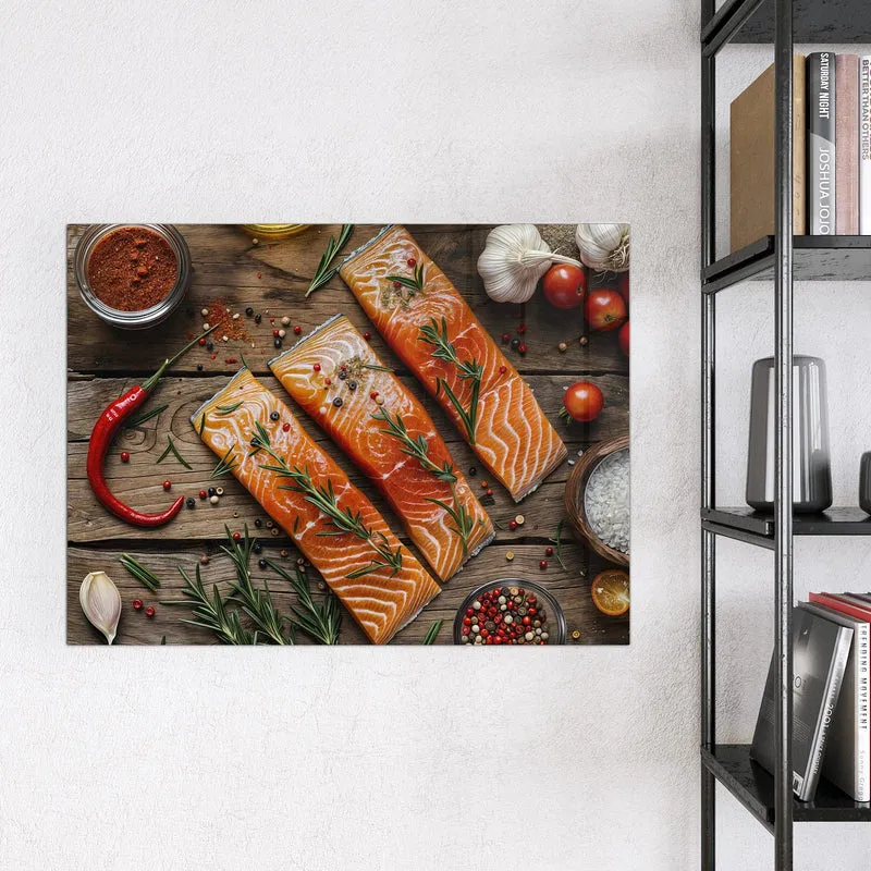 Magnettafel - Lachsfilets