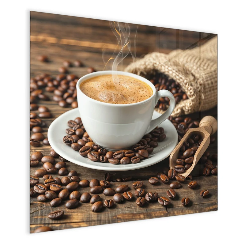 Magnettafel - Kaffee mit Holzschaufel