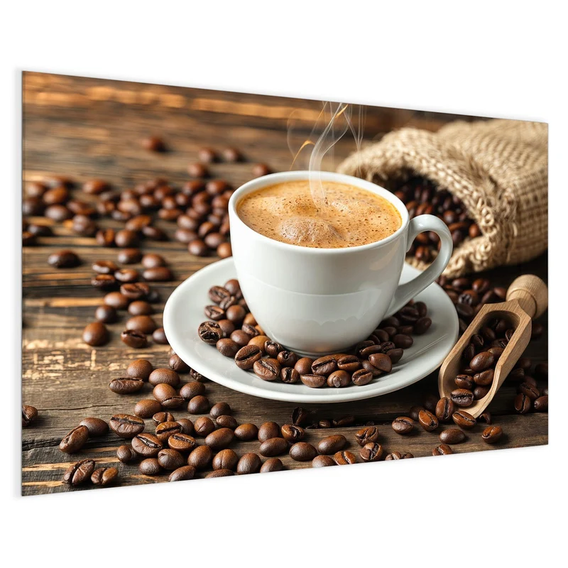 Magnettafel - Kaffee mit Holzschaufel